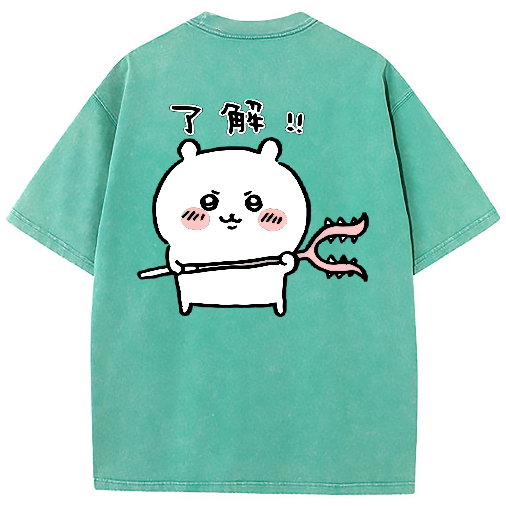 （画像用） ちいかわ ちいかわ Chii-kawa chiikawa 綿100% ヴィンテージ風 半袖Tシャツ（背面プリント）
